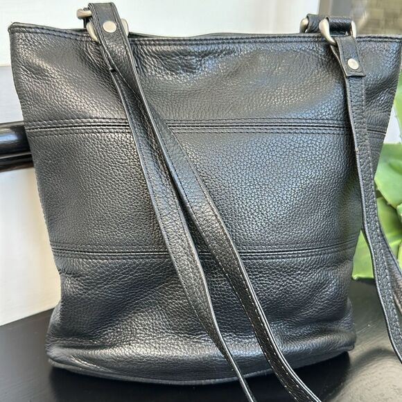 Genuine pebbled leather shoulder handbag purse, tote hobo, like new clean - Picture 3 of 10